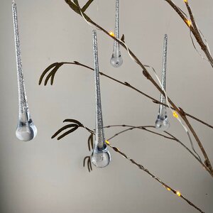 Icicles Drops Silver Christmas Tree Decoration