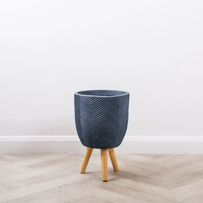 Iowa Leggs Pot Graphite (D24cm x H40cm) Multi-use Indoor Plant Pot Cover On Legs - image 2