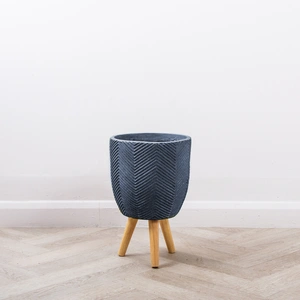 Iowa Leggs Pot Graphite (D24cm x H40cm) Multi-use Indoor Plant Pot Cover On Legs - image 2