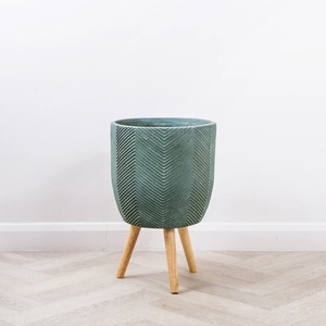 Iowa Leggs Pot Green (D31cm x H48cm) Multi-use Indoor Plant Pot Cover On Legs - image 2