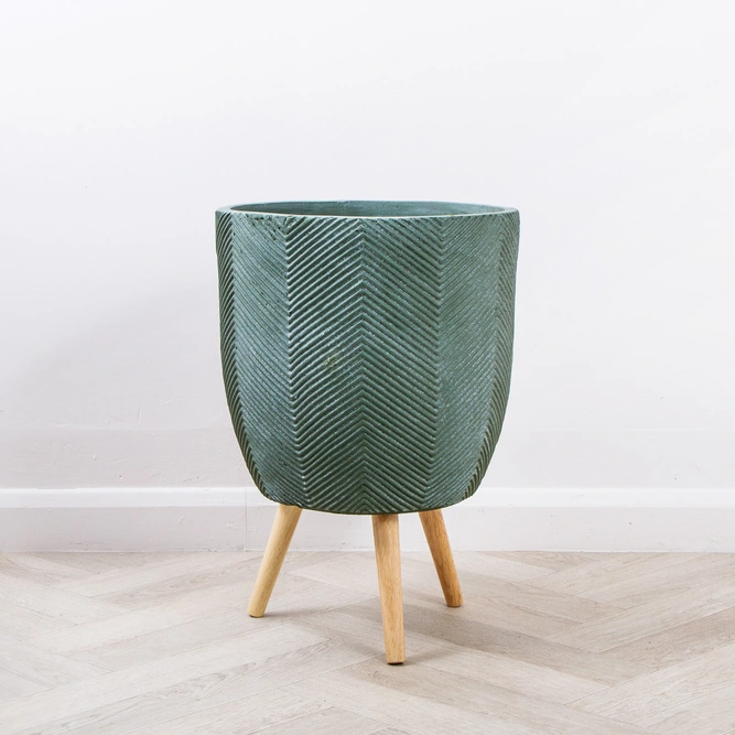 Iowa Leggs Pot Green (D38cm x H55cm) Multi-use Indoor Plant Pot Cover On Legs - image 2