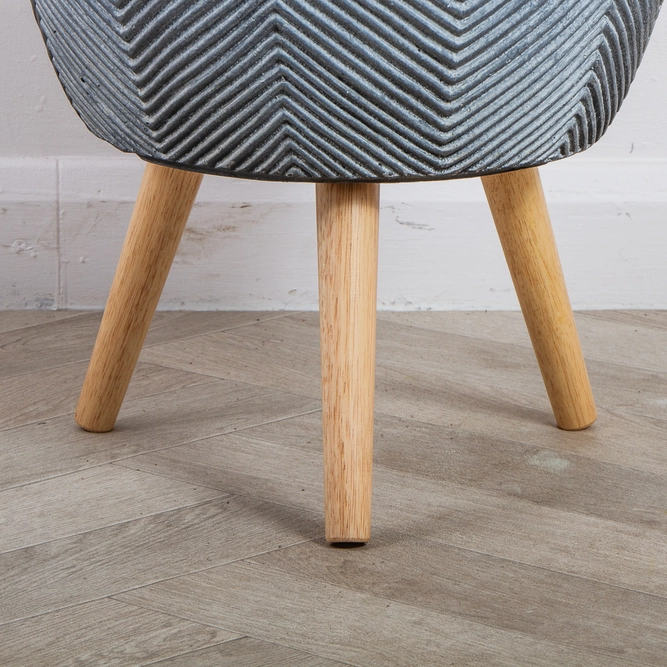 Iowa Pot Grey (D24cm x H40cm) Multi-use Indoor Plant Pot Cover On Legs - image 4