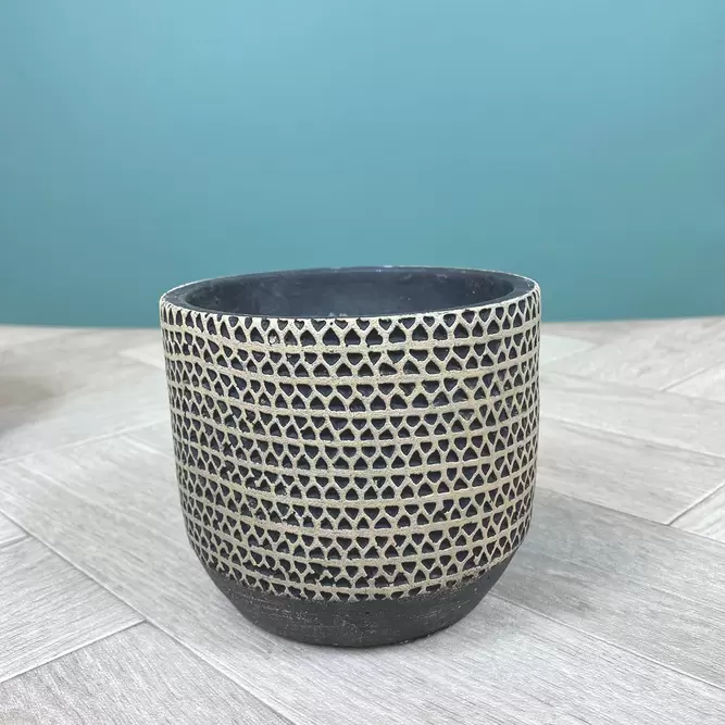 Jack Pot Black (Pot Size D10.5cm x H12.5cm) Indoor Plant Pot Cover - image 1