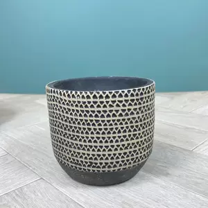 Jack Pot Black (Pot Size D10.5cm x H12.5cm) Indoor Plant Pot Cover - image 1