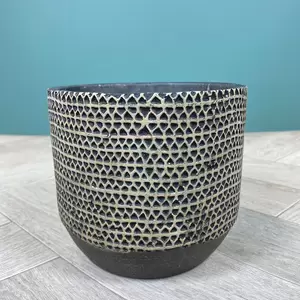 Jack Pot Black (Pot Size D13cm x H15cm) Indoor Plant Pot Cover - image 1