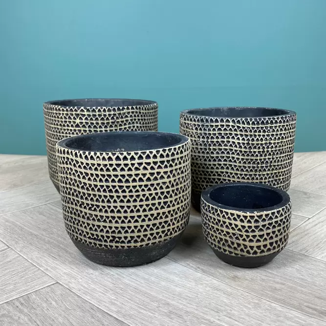 Jack Pot Black (Pot Size D10.5cm x H12.5cm) Indoor Plant Pot Cover - image 2