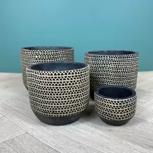 Jack Pot Black (Pot Size D10.5cm x H12.5cm) Indoor Plant Pot Cover - image 2