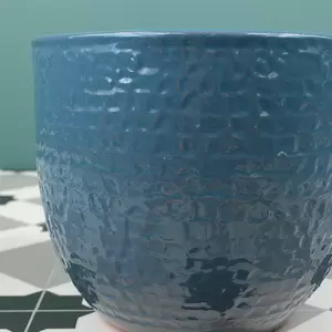 Katy Blue Glaze (D14cm x H16cm) Indoor Plant Pot Cover - image 3