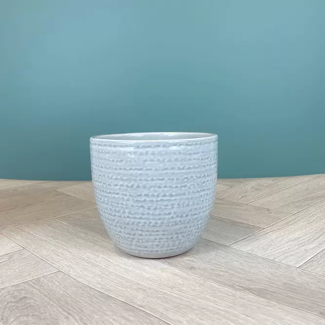 Katy Grey Glaze (D14cm x H16cm) Indoor Plant Pot Cover - image 1
