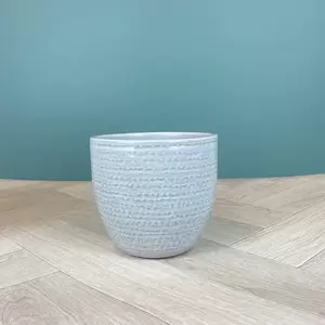 Katy Grey Glaze (D14cm x H16cm) Indoor Plant Pot Cover - image 1