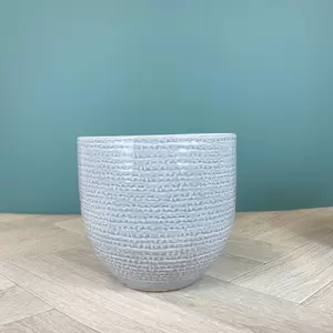 Katy Grey Glaze (D18cm x H20cm) Indoor Plant Pot Cover - image 1