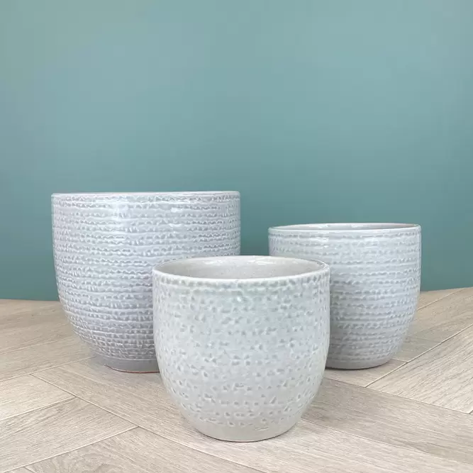 Katy Grey Glaze (D22cm x H24cm) Indoor Plant Pot Cover - image 1