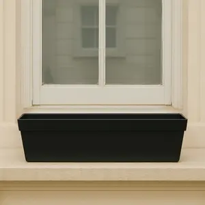 Metal Trough Window Box Planter - Black (L40cm x W17cm x D17cm) - image 3