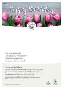National Garden Gift Voucher - Happy Birthday!