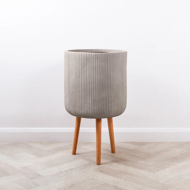 Nuovo Beige (D36cm x H64cm) Multi-use Indoor Plant Pot Cover On Legs - image 1