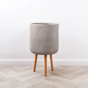 Nuovo Beige (D36cm x H64cm) Multi-use Indoor Plant Pot Cover On Legs - image 1