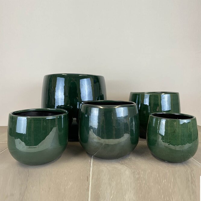 Pablo Dark Green (D21cm x H19cm) Indoor Plant Pot Cover - image 2