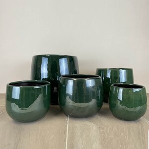 Pablo Dark Green (D21cm x H19cm) Indoor Plant Pot Cover - image 2