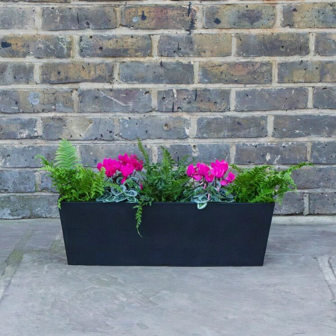 Plant Trough Balcony Box Black (W55xH17) EcoStone Lightweight Plant Box - image 1
