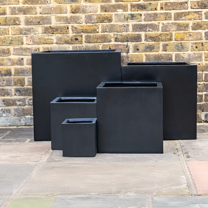 Polystone Cube Planter (D20cm x H20cm) Lighweight Outdoor Plant Pot - image 1