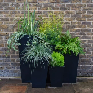 Polystone Tapered Square Planter  H75cm x W33cm Outdoor Plant Pot - image 5