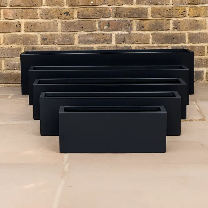 Polystone Window Box Planter (L50cm x W20cm x H20cm) Lightweight Outdoor Plant Trough - image 1