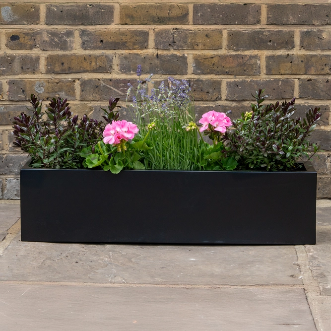 Polystone Window Box Planter (L50cm x W20cm x H20cm) Lightweight Outdoor Plant Trough - image 2