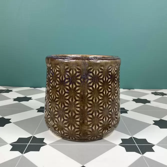 Sophia Aubergine (Pot Size D14cm x H13.5cm) Indoor Plant Pot Cover - image 1