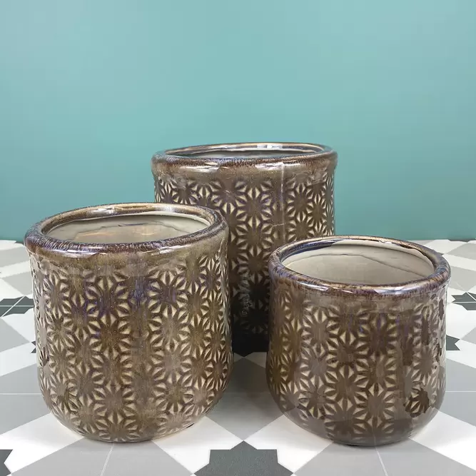 Sophia Aubergine (Pot Size D14cm x H13.5cm) Indoor Plant Pot Cover - image 2