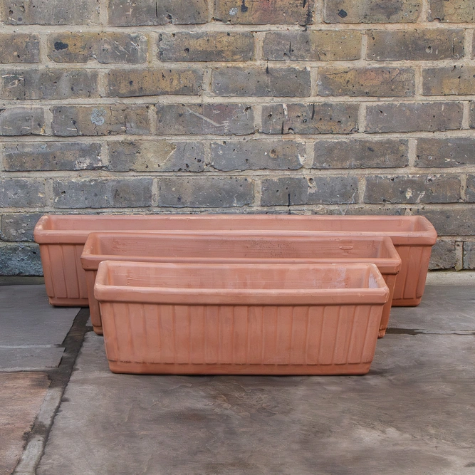 Terracotta Venetian Window Box (W52cm x H17cm x D20cm) Terracotta Trough Planter - image 1