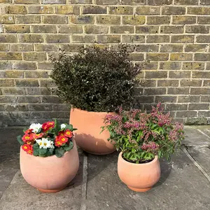 Whitewash Deluxe Bowl (D23xH18cm) Handmade Outdoor Terracotta Planter - image 2