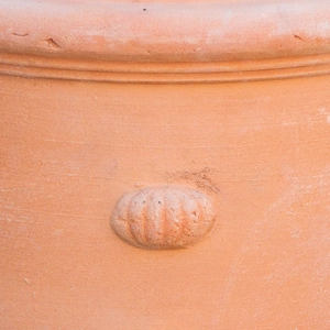 Whitewash Terracotta Cylinder Ears Planter (D30cm x H21cm) Handmade Outdoor Plant Pot - image 3