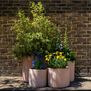 Whitewash Terracotta Cylinder Planter (D37cm x H32cm) Handmade Outdoor Plant Pot - image 2