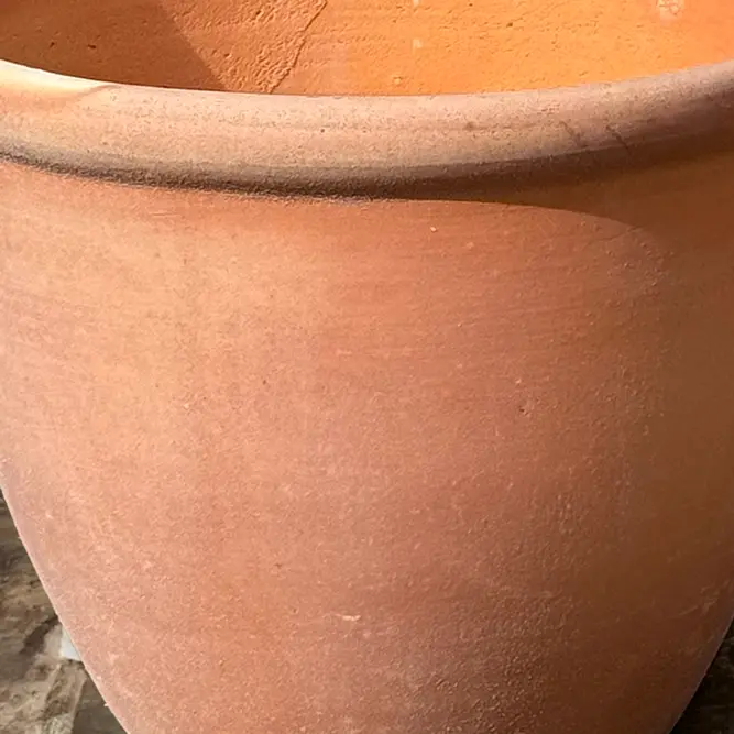 Whitewash Terracotta Egg Rim HP001 (D40xH30cm) Handmade Outdoor Plant Pot - image 3