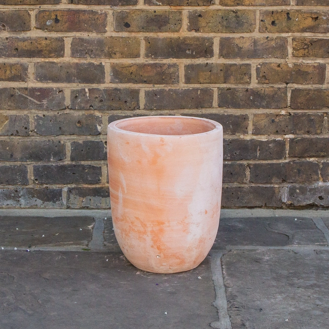 Whitewash Terracotta Handmade Bullet Planter (D31cm x 38cm) Outdoor Plant Pot - image 2