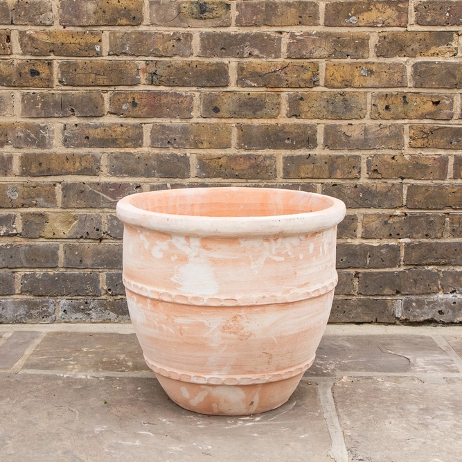 Whitewash Terracotta Handmade Greek Egg Planter (D49cm x H44cm) Outdoor Plant Pot - image 2