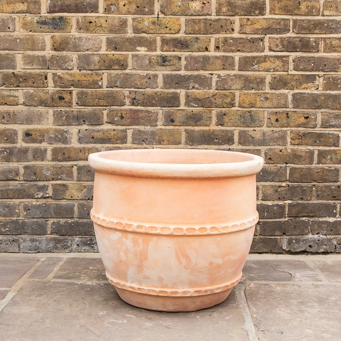 Whitewash Terracotta Handmade Greek Egg Planter (D60cm x H50cm) Outdoor Plant Pot - image 2