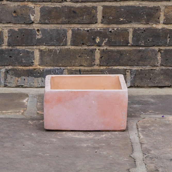 Whitewash Terracotta Handmade Low Square Planter (D25cm x H13cm) Outdoor Plant Pot - image 2