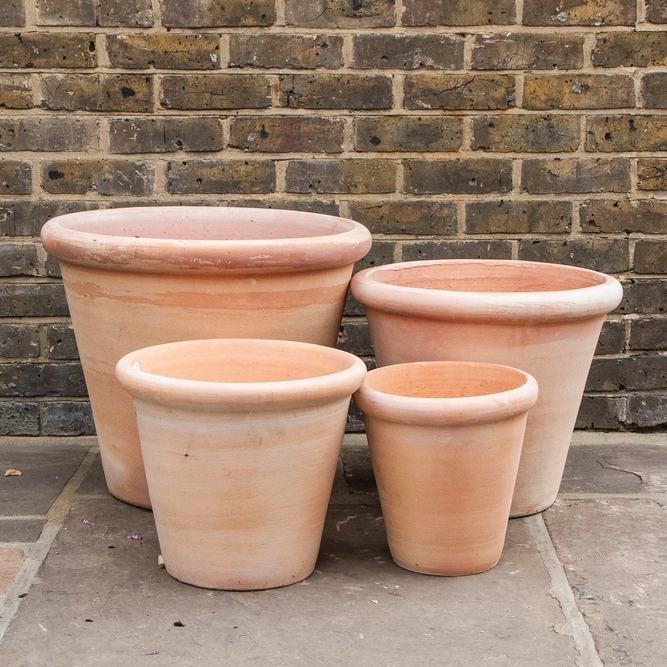 Whitewash Terracotta Lip Planter (D28m x H28cm) Handmade Outdoor Plant Pot - image 1