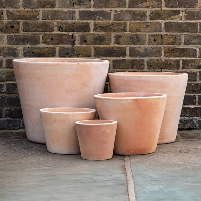 Whitewash Terracotta Planter (D32cm x H27cm) Handmade Outdoor Plant Pot - image 1