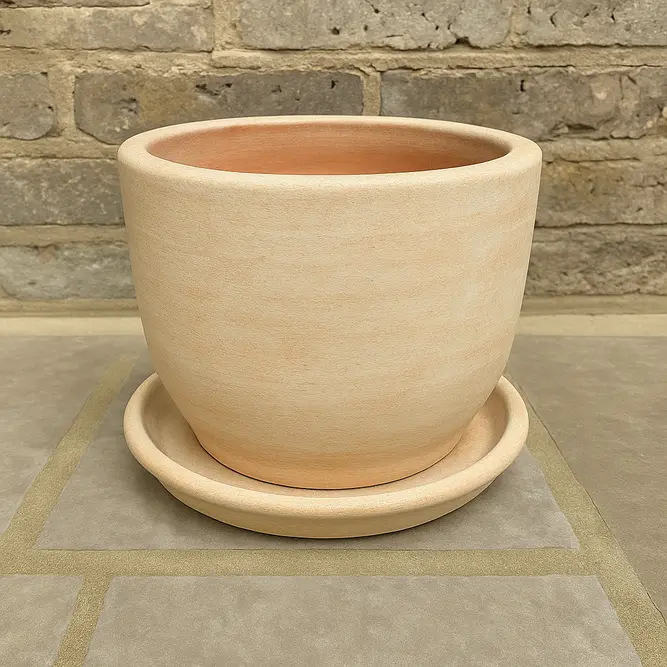 Whitewash Terracotta Saucer Large (D43cm) Handmade Outdoor Plant Pot Saucer - image 3