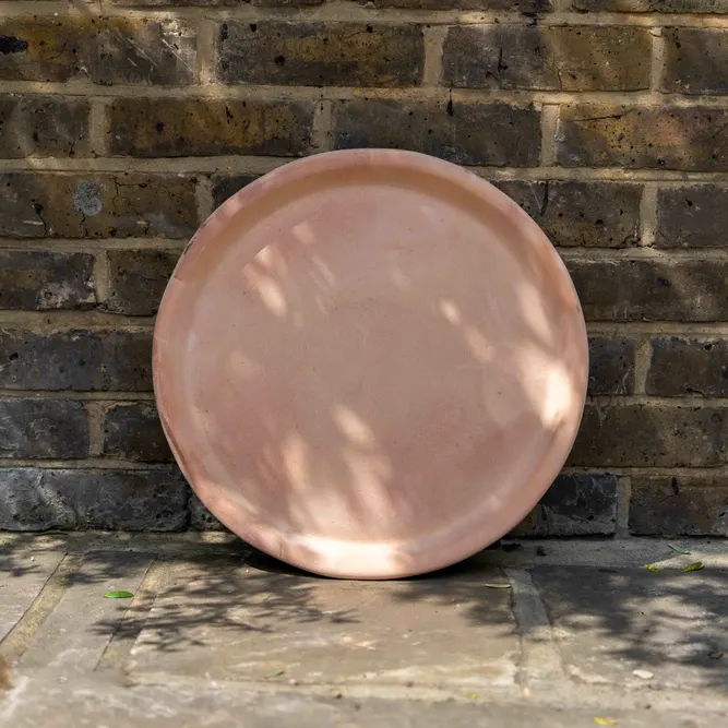 Whitewash Terracotta Saucer Large (D43cm) Handmade Outdoor Plant Pot Saucer - image 1