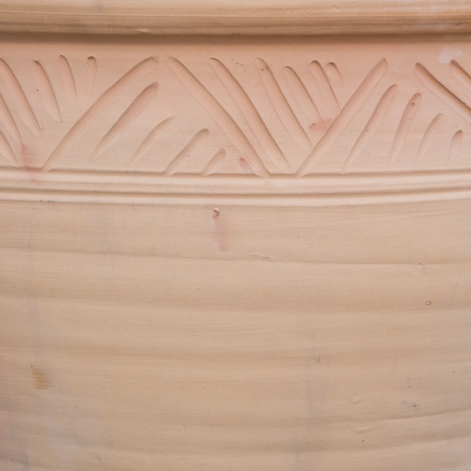 Whitewash Terracotta Stan Etched Planter (D18cm x H17cm) Handmade Outdoor Plant Pot - image 3