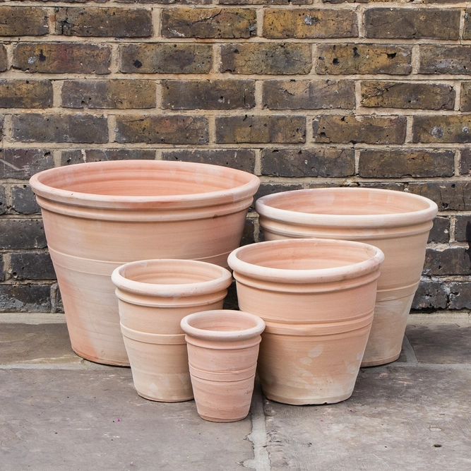 Whitewash Terracotta Stan RIng Planter (D18cm x H17cm) Handmade Outdoor Plant Pot - image 1