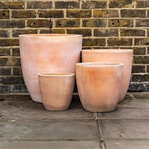 Whitewash Terracotta Tall Egg Planter - Handmade Outdoor Plant Pot
