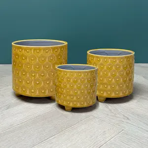 Yellow Gold Burst Pot (3 Sizes) Yellow Gold Ceramic Plant Pot