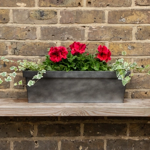 Zinc Trough Window Box Planter - Matt Black