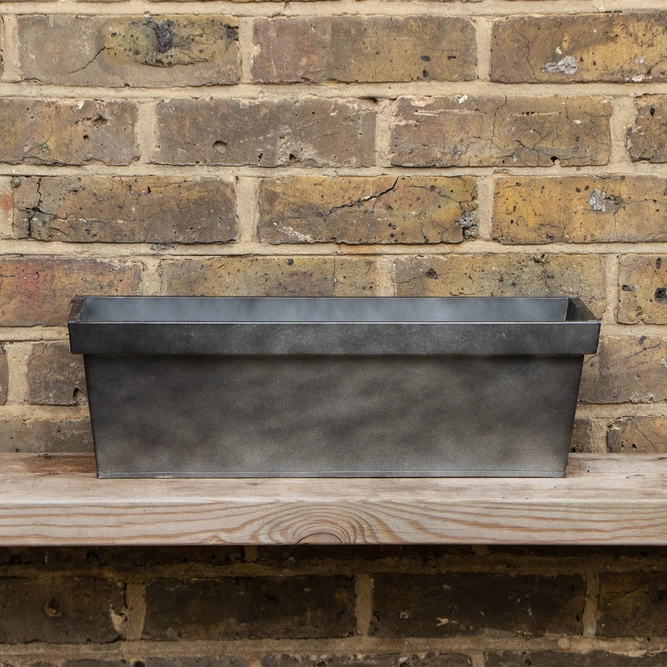 Zinc Trough Window Box Planter - Matt Anthracite (L50cm x W17cm x D16cm) - image 2