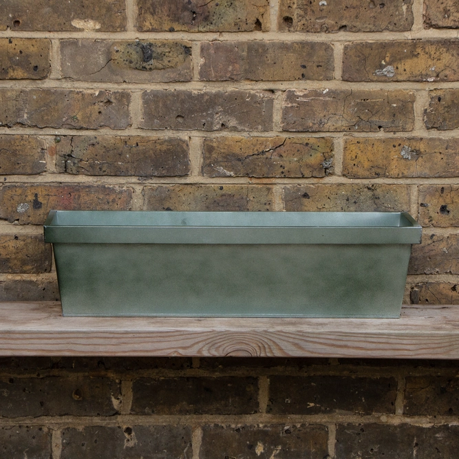 Zinc Trough Window Box Planter - Matt Green (L60cm x W17cm x H16cm) - image 2