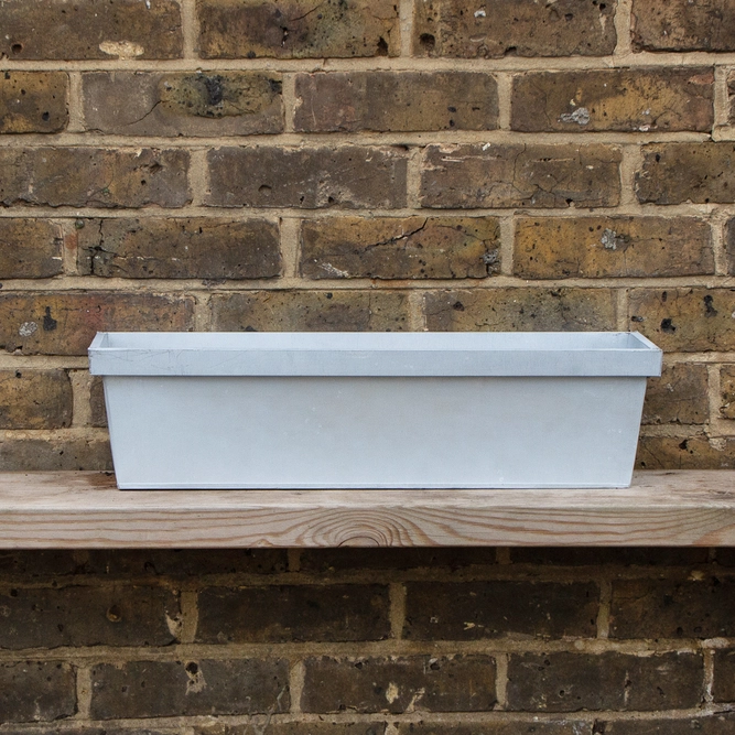 Zinc Trough Window Box Planter - Matt Grey (L60cm x W17cm x D16cm) - image 2